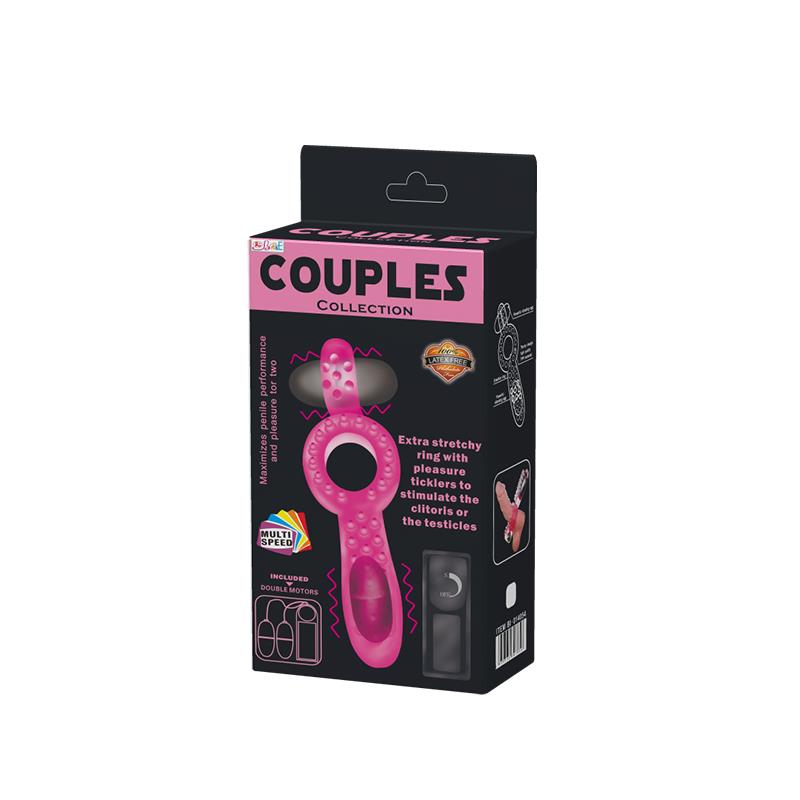 BAILE - DOUBLE VIBRATING COCK RING COUPLE COLLECTION PINK