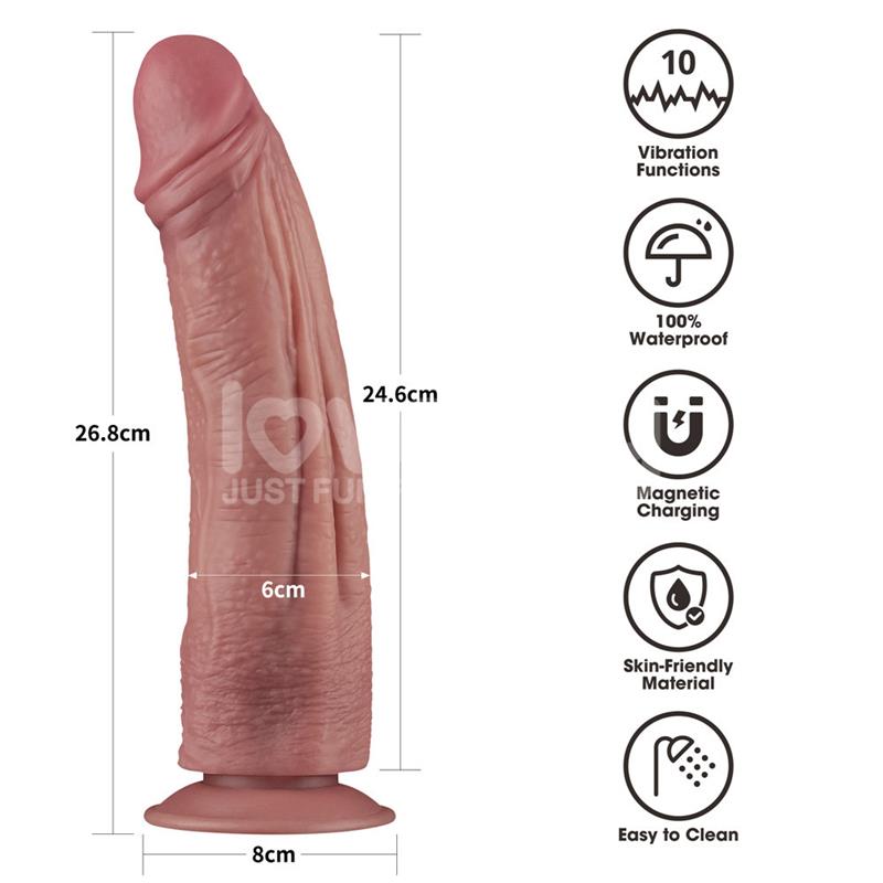 LOVETOY - DUAL DENSITY DILDO WITH VIBRATION 10,5