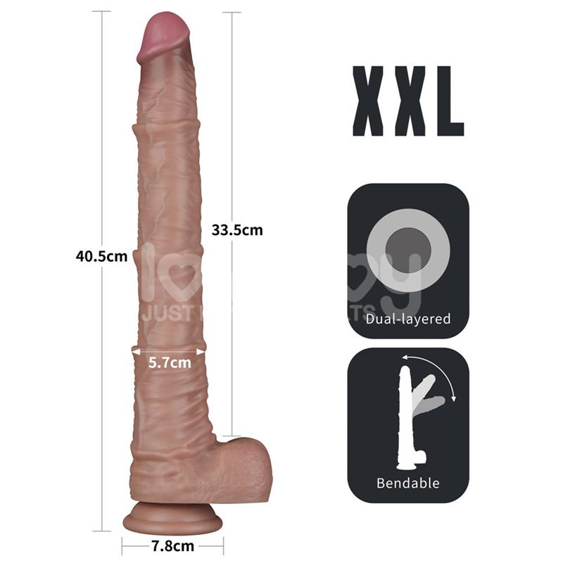 LOVETOY - DUAL LAYERED BENDABLE DILDO XXL 16