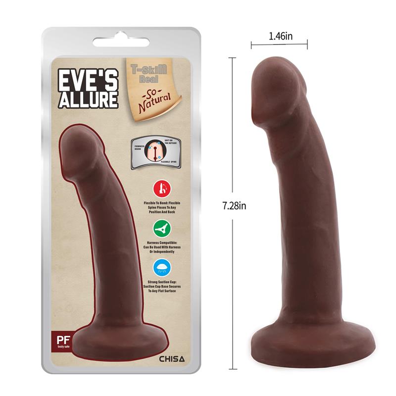 CHISA - DILDO DE DOBLE DENSIDAD EVES ALLURE MARRÓN 18.5 CM