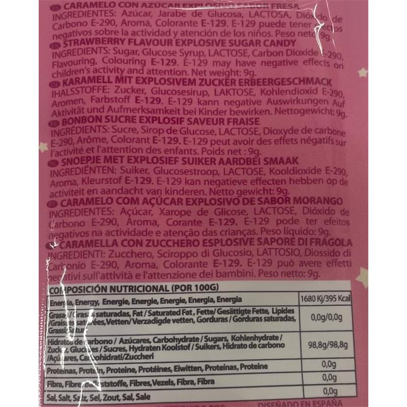 SECRET PLAY - EXPLOSIVE CANDIES ORAL SEX POPPING CANDIES 1 SACHET STRAWBERRY FLAVOR