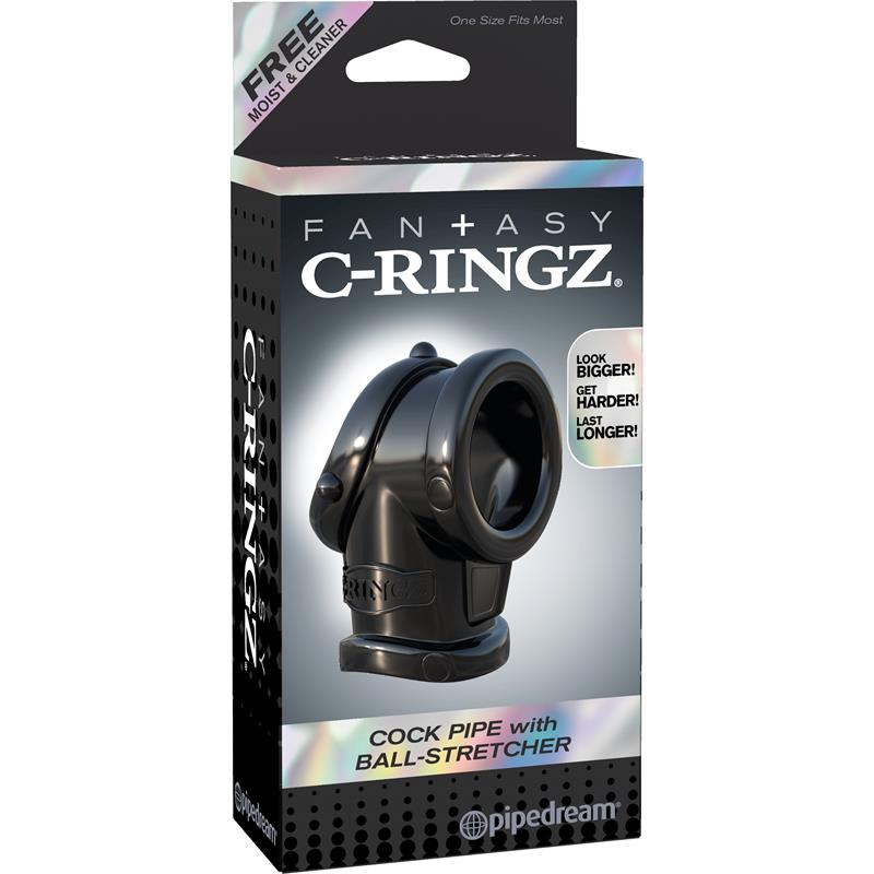 FANTASY C-RINGZ - FANTASY C-RINGZ COCK PIPE WITH BALL-STRETCHER BLACK