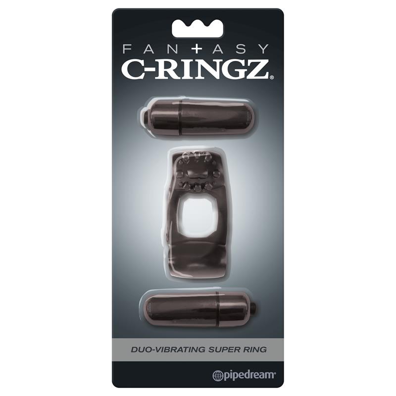 FANTASY C-RINGZ - FANTASY C-RINGZ DUO-VIBRATING SUPER RING BLACK