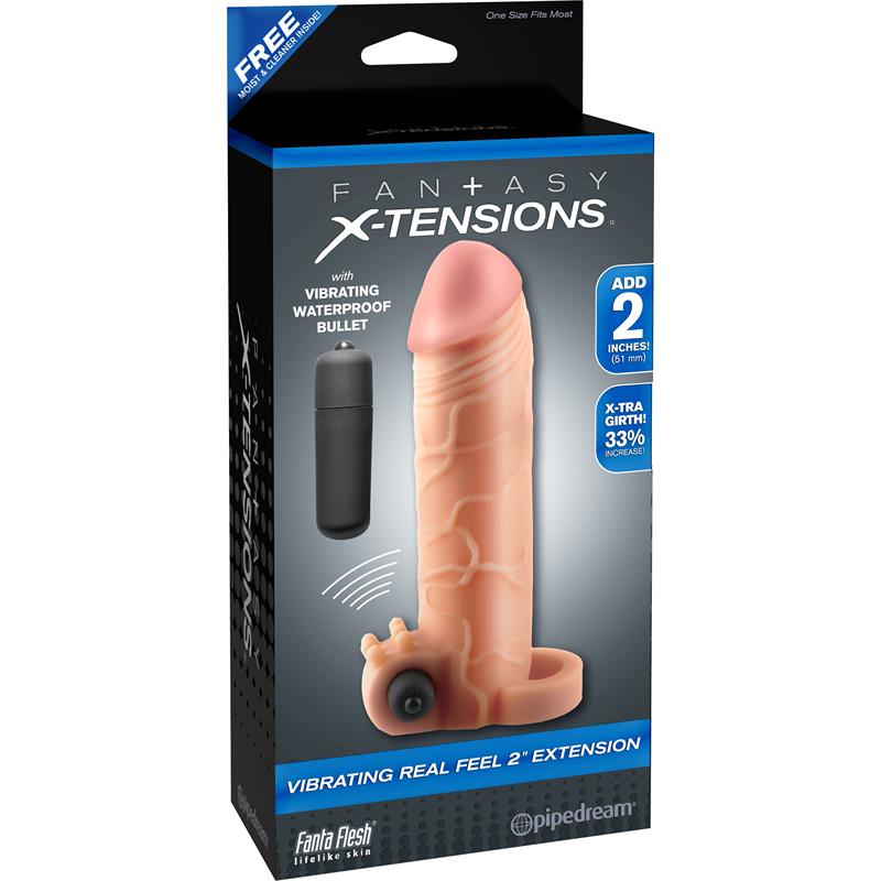 FANTASY X-TENSIONS - FANTASY X-TENSIONS VIBRATING REAL FEEL EXTENSION 5,1 CM - FLESH