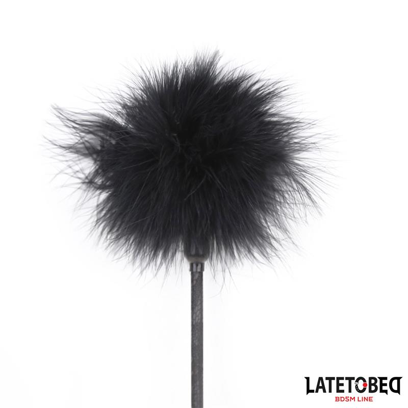 LATETOBED BDSM LINE - FEATHER TICKLER AND LACE RIBBON PADDLE