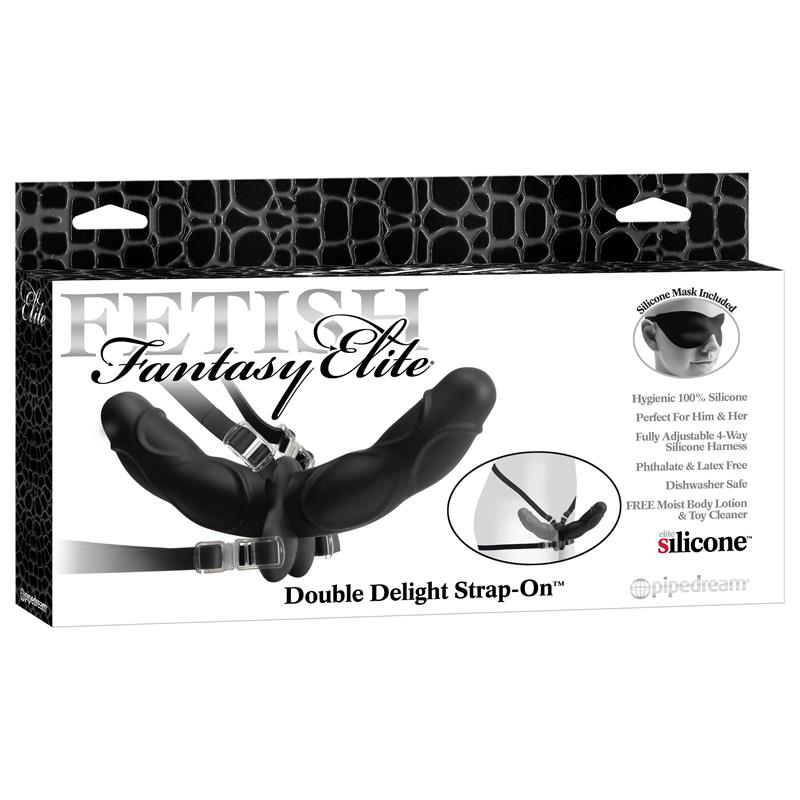 FETISH FANTASY ELITE - FETISH FANTASY ELITE DOUBLE DELIGHT STRAP-ON NOIR