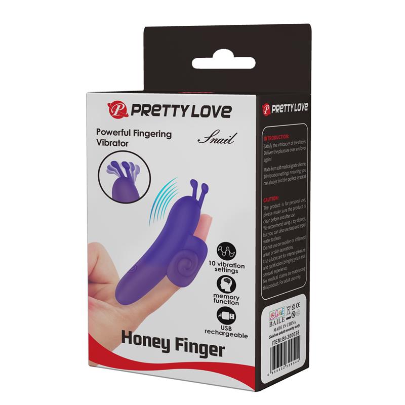 PRETTYLOVE - FINGER VIBRATOR SNAIL PURPLE