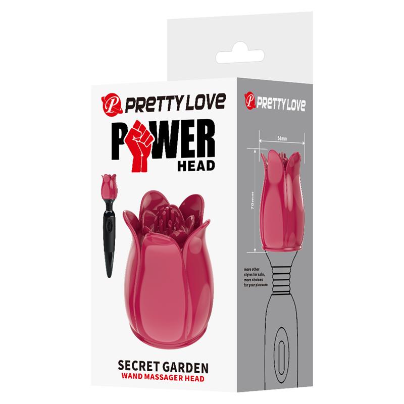 PRETTYLOVE - FLOWER WAND POWER WAND MASSAGER HEAD RED