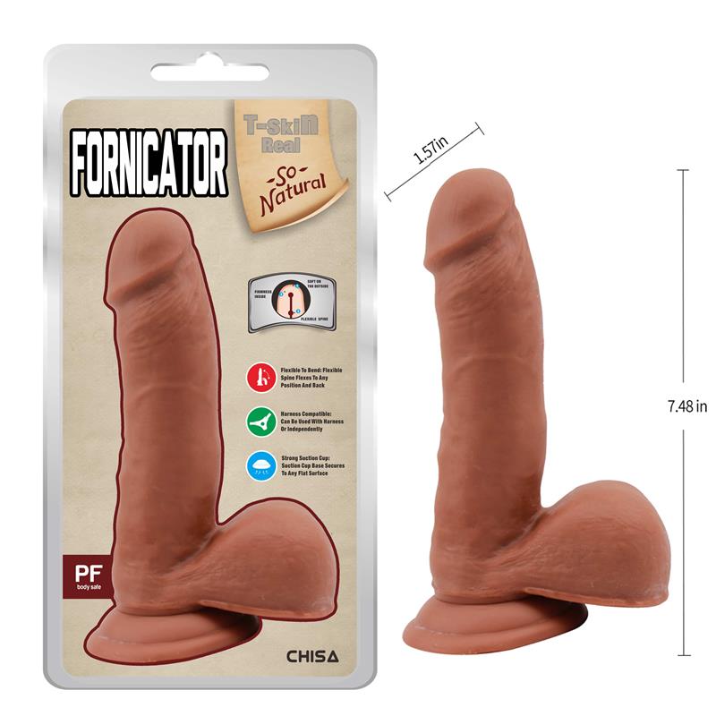 CHISA - FORNICATOR DUAL DENSITY DILDO TAN 19CM