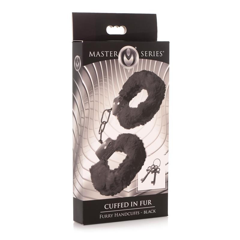 MASTER SERIES - FURRY HANDCUFFS BLACK