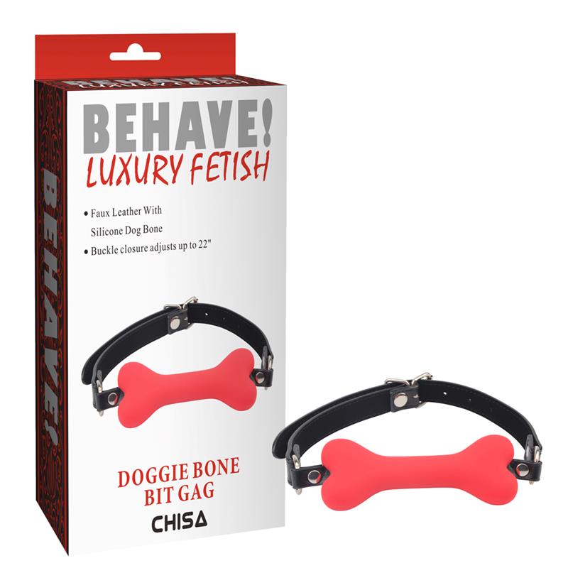 CHISA - GAG BALL DOGGLE BONE BIT RED