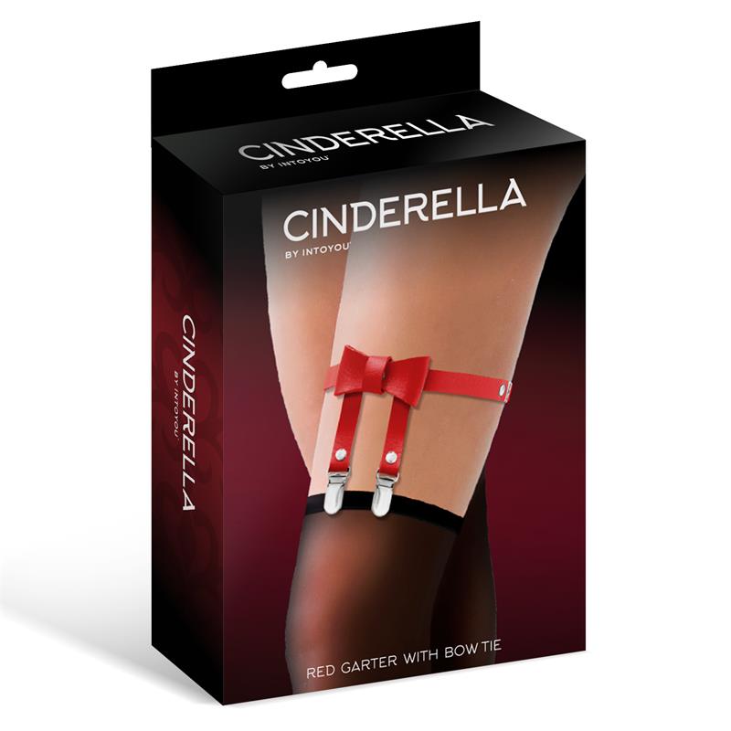 CINDERELLA - GARTER WITH BOW TIE VEGAN LEATHER ONE SIZE