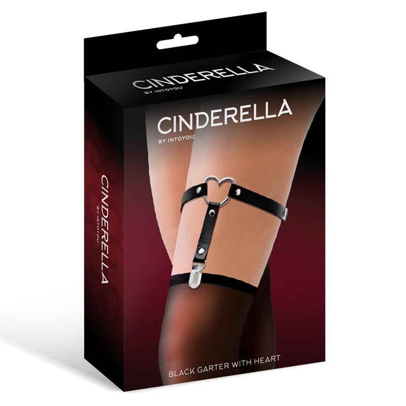 CENDRILLON - JARRETIÈRE AVEC CŒUR EN CUIR VÉGAN TAILLE UNIQUE
