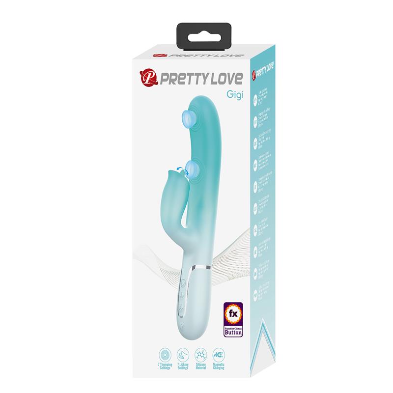 PRETTYLOVE - GIGI RABBIT VIBRATOR THUMPING AND LICKING