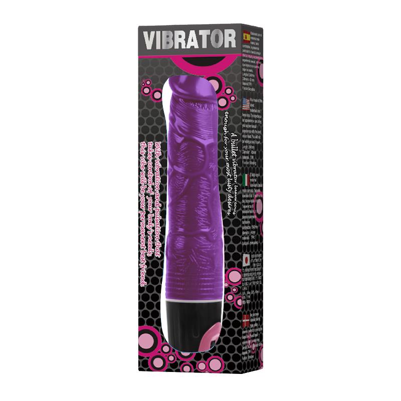 BAILE - GLITTER VIBRATING DILDO PURPLE