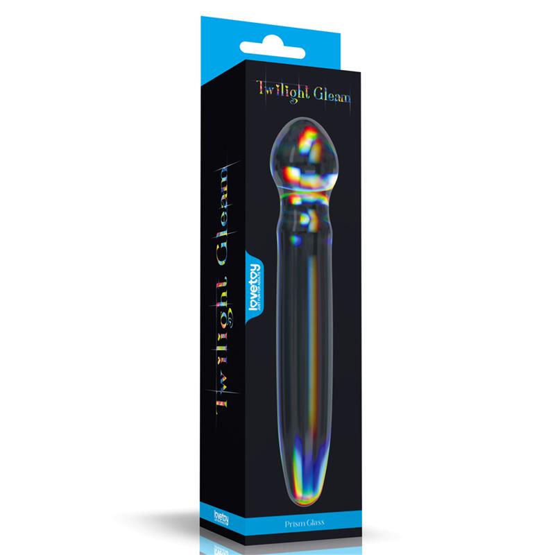 LOVETOY - GLOW IN THE DARK GLASS DILDO TWILIGHT GLEAM PRISM GLASS