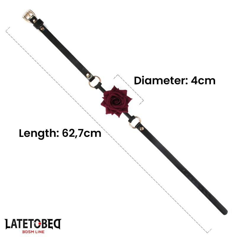 LATETOBED BDSM LINE - GOLD METAL ROSE GAG BALL
