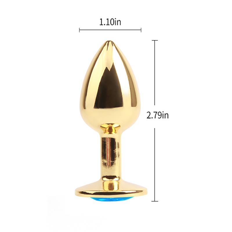 CHISA - GOLDEN BUTT PLUG WITH BLUE JEWEL