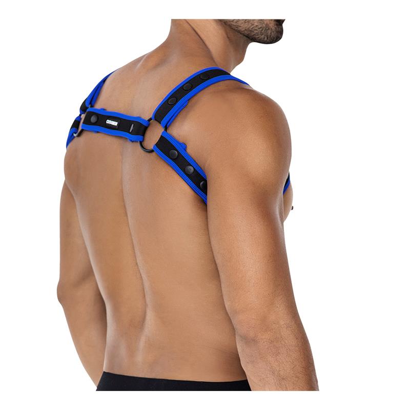 CUT4MEN - H4RNESS05 HARNAIS DE POITRINE BLEU ÉLECTRIQUE NÉON TAILLE UNIQUE