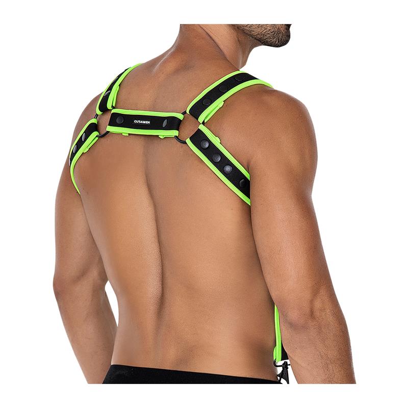 CUT4MEN - HARNAIS DE POITRINE H4RNESS05 VERT NÉON TAILLE UNIQUE