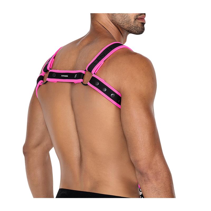 CUT4MEN - H4RNESS05 ARNÉS DE PECHO NEON HOTPINK TALLA ÚNICA