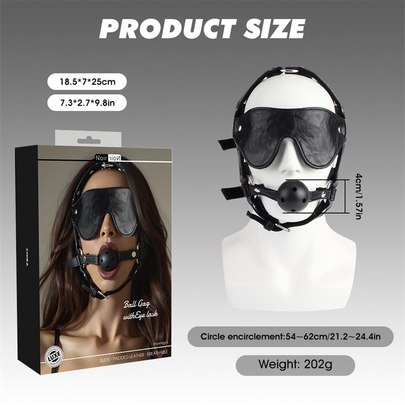 CHISA - HEAD HARNESS WITH BALL GAG AND EYE MASK