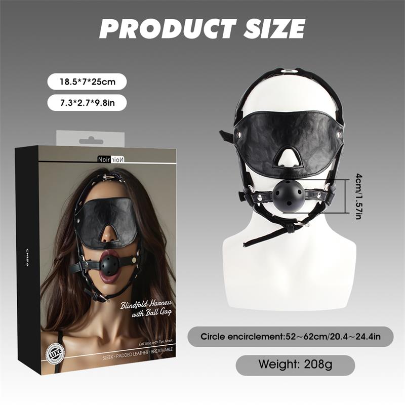 CHISA - HEAD HARNESS WITH BLINDFOLD AND BALL GAG