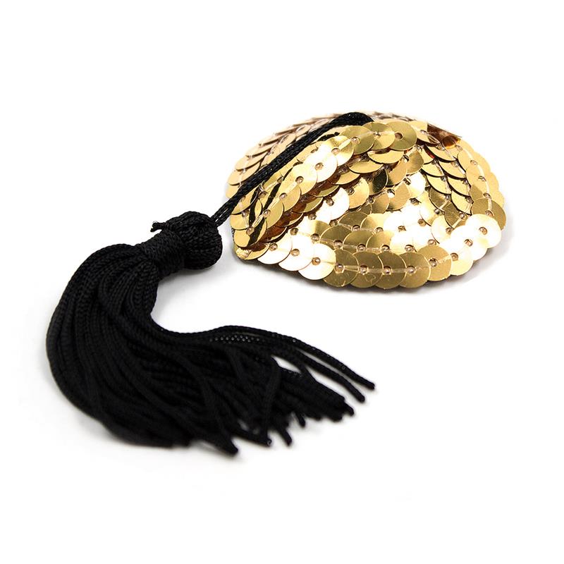 LATETOBED BDSM LINE - HEART NIPPLE COVER WITH GOLD SEQUINS