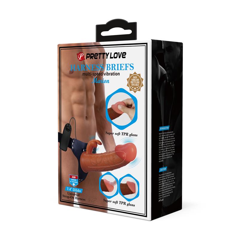 PRETTYLOVE - HOLLOW STRAP-ON DILDO WITH VIBRATION 7.4 MAVION