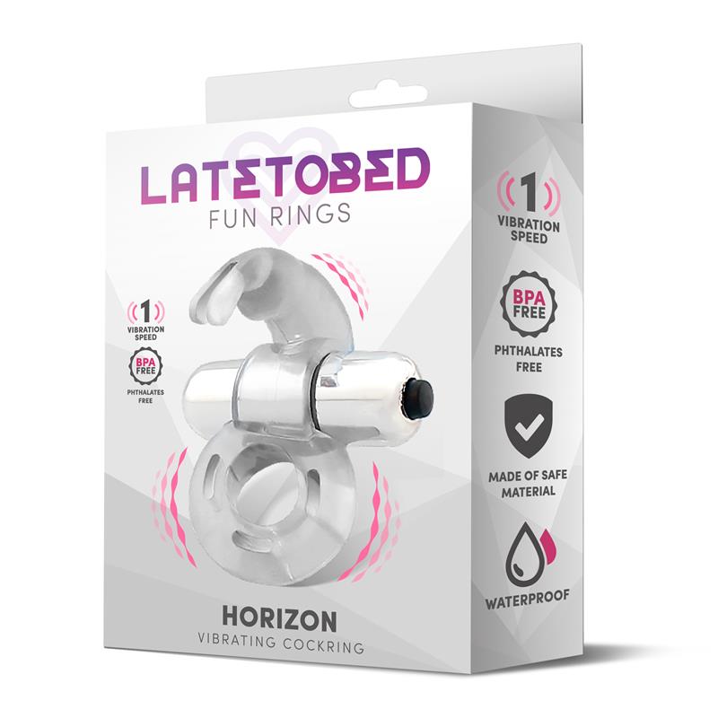 LATETOBED - HORIZON VIBRATING PENIS RING WITH RABBIT CLEAR