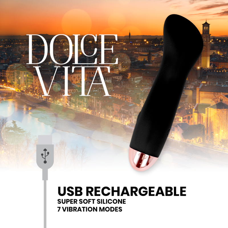 DOLCE VITA - VIBREUR RECHARGEABLE ONE NOIR 7 VITESSES