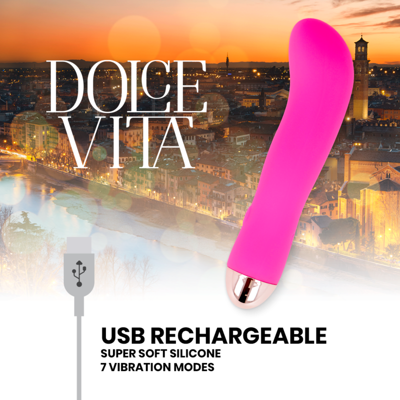 DOLCE VITA - VIBRATEUR RECHARGEABLE DEUX ROSES 7 VITESSES