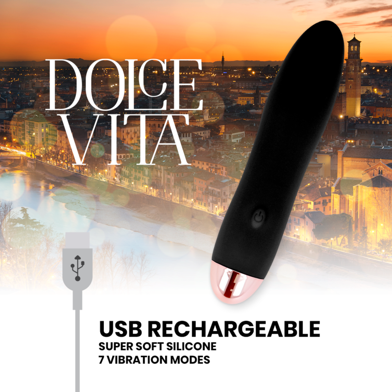 DOLCE VITA - VIBREUR RECHARGEABLE FOUR BLACK 7 VITESSES