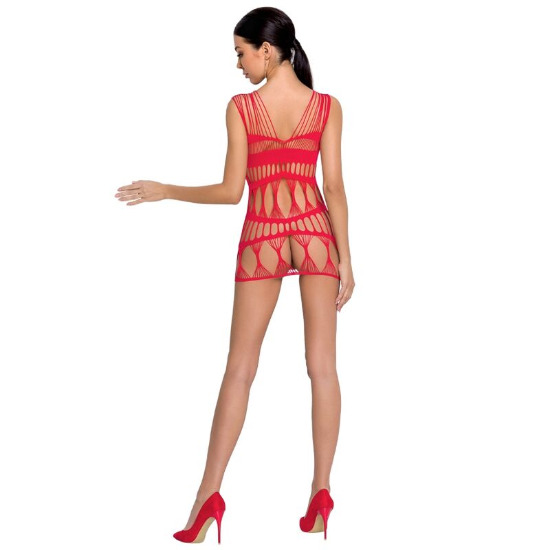 PASSION - FEMME BS089 BODY EN RÉSILLE ROUGE TAILLE UNIQUE