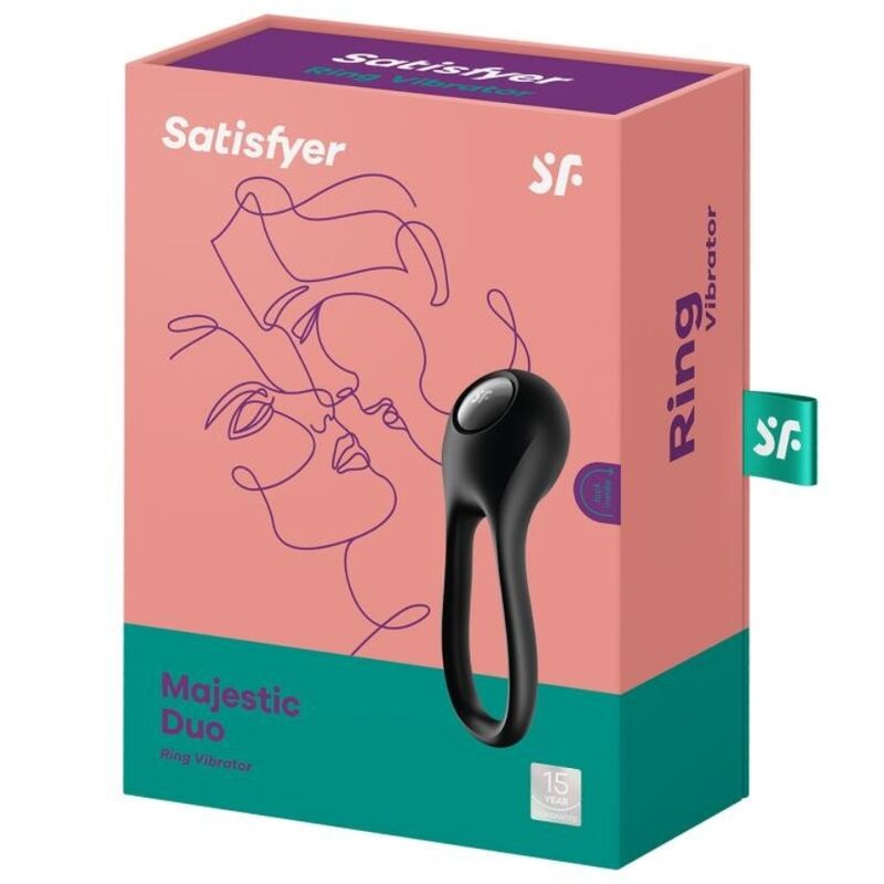 SATISFYER - VIBRADOR DE ANILLO MAJESTIC DUO NEGRO