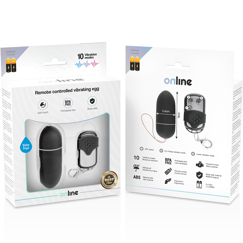 EN LÍNEA - HUEVO VIBRADOR CON CONTROL REMOTO L NEGRO