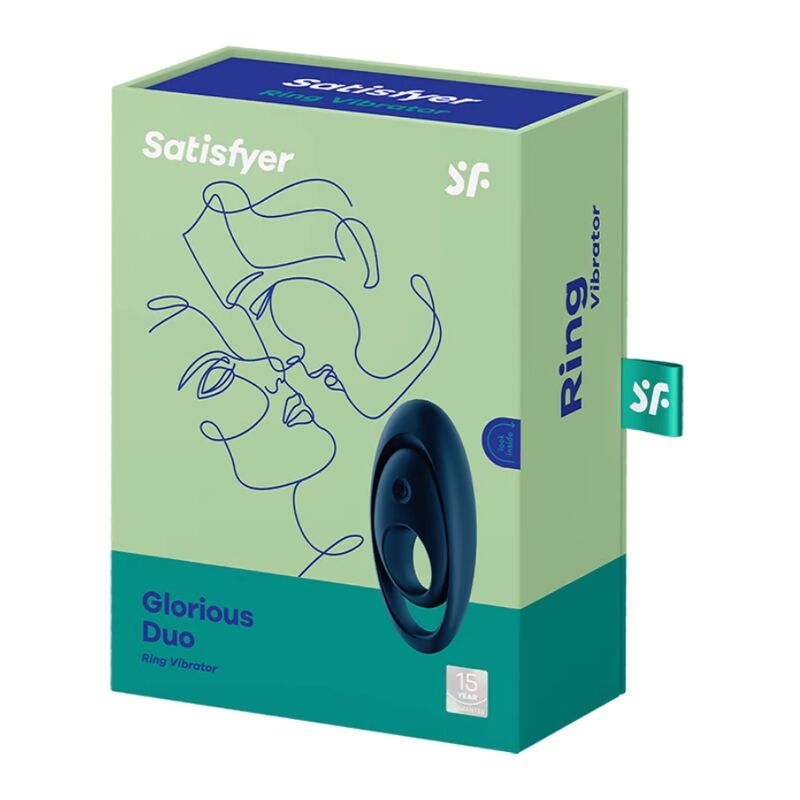 SATISFYER - ANNEAU VIBRANT DUO GLORIOUS BLEU