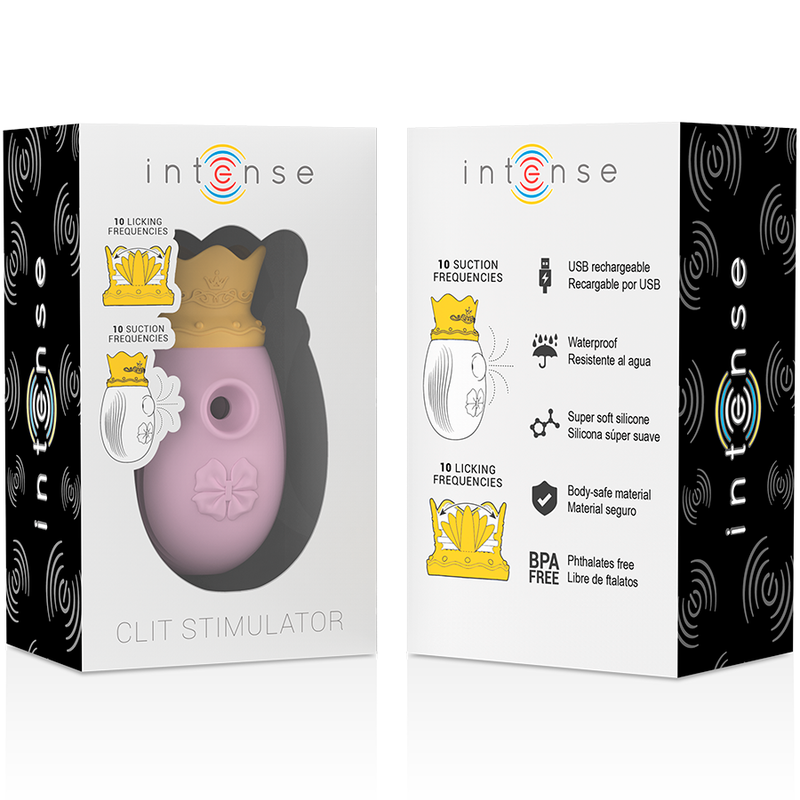 INTENSE - ESTIMULADOR DE CLÍTORIS 10 MODOS DE SUCCIÓN Y LAMIDO - ROSA