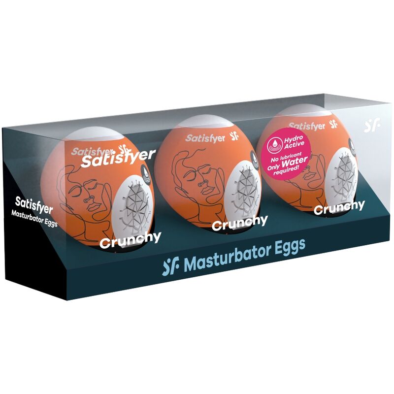SATISFYER - 3 ŒUFS MASTURBATEURS CRUNCHY