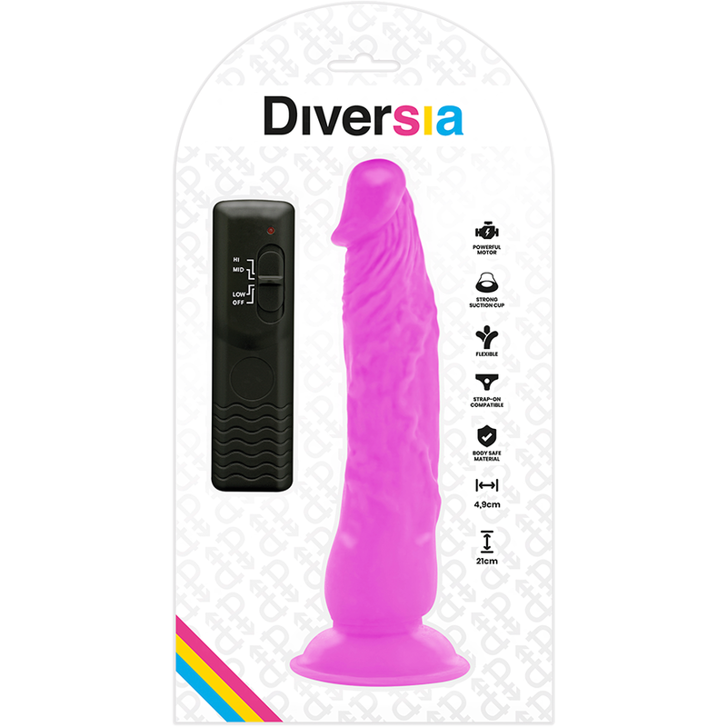 DIVERSIA - GODEMICHET VIBRANT FLEXIBLE VIOLET 21 CM -O- 4,9 CM