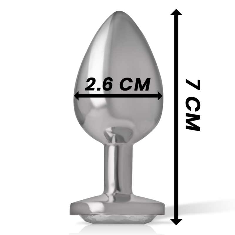 INTENSE - PLUG ANAL EN MÉTAL D'ALUMINIUM AVEC CRISTAL ARGENTÉ TAILLE S