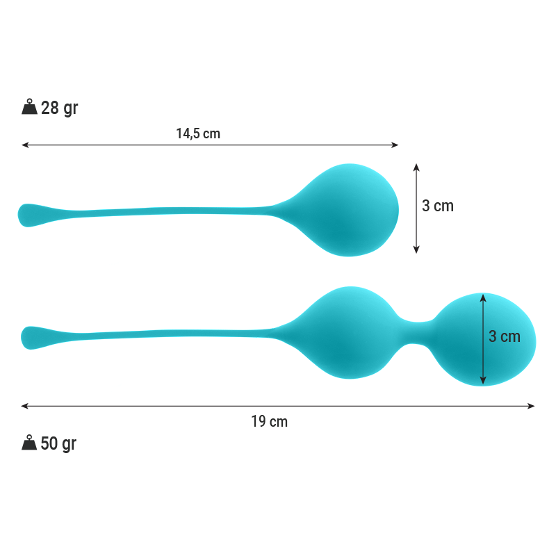 INTENSE - PACK DE BOULES DE KEGEL KENDALL BLEU