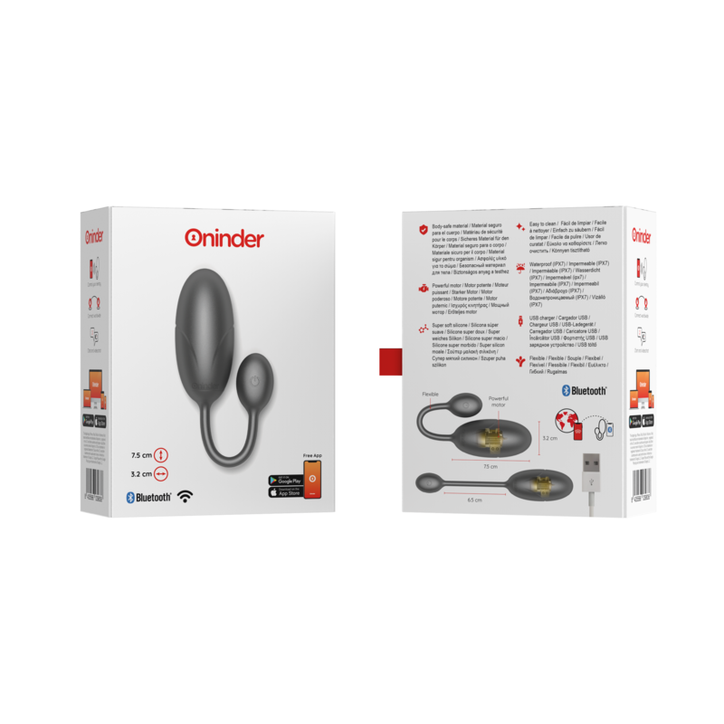 ONINDER - OEUF VIBRANT TOKYO 7,5 X 3,2 CM APPLICATION GRATUITE