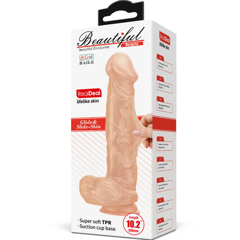 BAILE - MAGNIFIQUE RENCONTRE GODEMICHET RÉALISTE ET FLEXIBLE BERGRISI 26 CM NATUREL