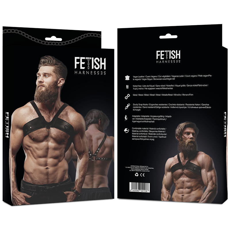 FETISH SUBMISSIVE ATTITUDE - MENS BRIGADE ECO-LEATHER CHEST HARNESS