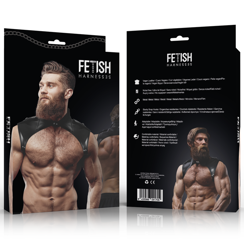 ACTITUD SUMISA FETICHE - ARNÉS DE CUELLO AJUSTABLE DE ECOPIEL PARA HOMBRE