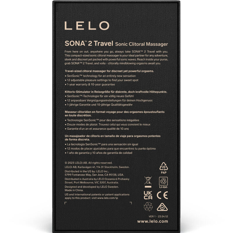 LELO - SONA 2 TRAVEL VIBRADOR SÓNICO PARA CLÍTORIS MORADO