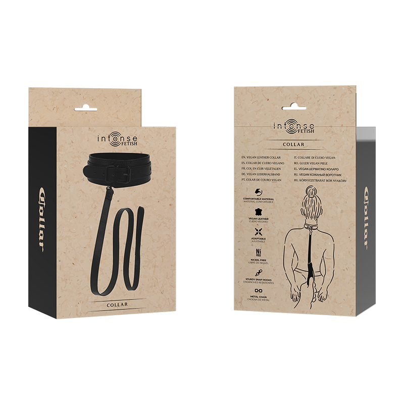 INTENSE - COLLIER EN CUIR VEGAN FÉTICHE