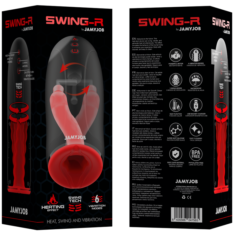 JAMYJOB - MASTURBADOR CON EFECTO DE CALOR SWING-R, TECNOLOGÍA SWING Y VIBRACIÓN
