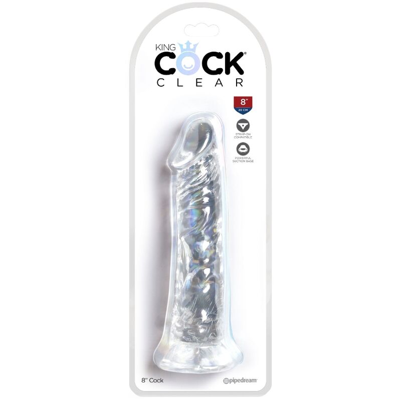 KING COCK - PÉNIS RÉALISTE TRANSPARENT 19,7 CM